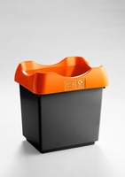 Customisable Plastic Waste Bin-Orange-Dark Grey-30 Litres