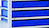 GR, Kleinteileregal-Set 3 MULTIplus150, 2000 x 1000 x 400 mm, verzinkt, 16 Fachböden, 75 Regalkästen 83x186x400 mm blau
