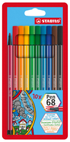 STABILO Fasermaler Pen 68 1mm 68/10 10 Farben ass.