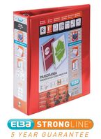 Elba Panorama Red Presentation Lever Arch File Polypropylene A4 70mm Spine W(Pack 5)