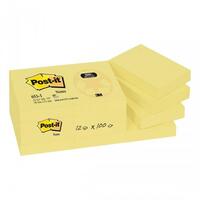 Post-it Note Recycled 38x51mm 100 Sheets Canary Yellow (Pack 12)