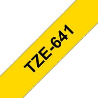 TZE641 18MM BLACK ON YELLOW TAPE - MOQ 25 TZE641, Black Címke szalagok