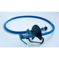 Hand pump discharge hose with tap