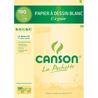 CANSON Pochette de 10 feuilles de papier dessin C A GRAIN 180g A3 Ref-27106