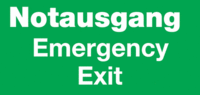 Hinweisschild - Notausgang Emergency Exit, Grün/Weiß, 15 x 30 cm, Aluminium