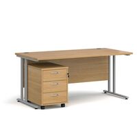 Express rectangular desk and pedestal drawer bundle