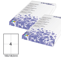 Etichette adesive - in carta - permanenti - 105 x 148,5 mm - 4 et/fg - 100 fogli - bianco - Starline
