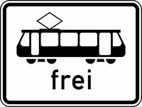 Verkehrszeichen VZ 1024-16 Straßenbahnen frei, 315 x 420, Rundform, RA 1