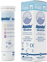 Paski testowe AQUADUR® do analizy twardości wody Skala 0/0,3/0,6/1,1°d