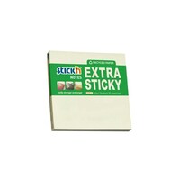 Öntapadó jegyzettömb STICK`N extra erős 76x76mm újrahasznosított pasztell sárga 90 lap