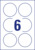 Runde Etiketten, ablösbar, A4, Ø 80 mm, 10 Bogen/60 Etiketten, weiß