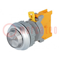 Lampka kontrolna; 22mm; PLN22; -20÷60°C; Podśw: BA9S,żarówka; IP65