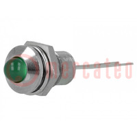 Kontrollleuchte: LED; konvex; grün; Ø8,2mm; IP40; Printmontage