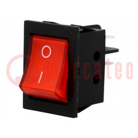 ROCKER; DPST; Pos: 2; ON-OFF; 15A/250VAC; red; none; 35mΩ; Body: black