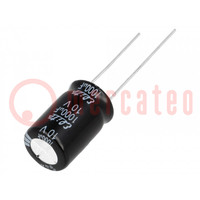 Capacitor: electrolytic; THT; 1000uF; 10VDC; Ø10x16mm; Pitch: 5mm