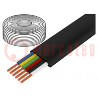 Wire: telecommunication cable; stranded; black; 100m; 0÷60°C