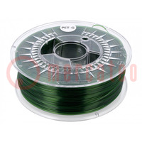 Filament: PET-G; Ø: 1,75mm; vert (transparent); 220÷250°C; 1kg