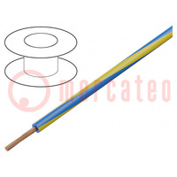 Wire; H05V-K,LgY; stranded; Cu; 0.35mm2; PVC; blue-yellow; 200m
