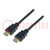 Kabel; HDMI 2.0; HDMI Stecker,beiderseitig; PVC; 1m; schwarz