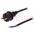 Cable; 2x1.5mm2; CEE 7/17 (C) plug,wires; PVC; 3m; black; 16A; 250V