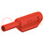 Stekker; banaanstekker 2mm; 10A; 600V; rood; verguld; 36mm; 0,5mm2