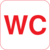 Piktogramm - WC, Rot, 30 x 30 cm, PVC-Folie, Selbstklebend, Permanent haftend