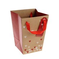 Carrybag Send Love - 20cm x 11cm, Natural/Red