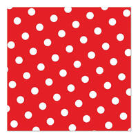 30 Servietten, 3-lagig 1/4-Falz 33 cm x 33 cm rot "Dots". Material: Tissue. Farbe: rot