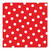 30 Servietten, 3-lagig 1/4-Falz 33 cm x 33 cm rot "Dots". Material: Tissue. Farbe: rot