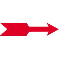 Drehrichtungspfeile,weiß/rot gerade, 20Stk Bogen, Folienetik, gest,4,50x1,50cm