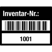 SafetyMarking Etik. Inventar-Nr. Barcode 1001 - 2000 4 x 3 cm, Dokumentenf. Version: 01 - schwarz