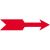 Drehrichtungspfeile, weiß/rot gerade,10Stk Bogen,Folienetik,gest,6x1,50cm