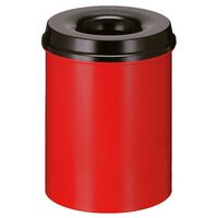 Feuerlöschender Papierkorb 15 Liter, VB 101500, Rot, Schwarz