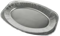 STARPAK Aluminium-Servierplatte, oval, 430 x 290 mm, silber (6414892)