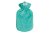 Detailbild - Wärmflasche aus Gummi, 2,0 l, klassischer Flauschbezug, petrol-grün