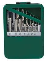 BRÜDER MANNESMANN WERKZEUGE M53215 TAP DRILL BIT SET 15 PIECES GREEN SILVER