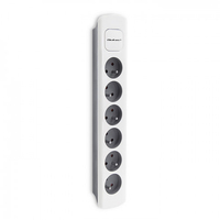 Qoltec 50297 power extension 1.8 m 6 AC outlet(s) Indoor Grey, White