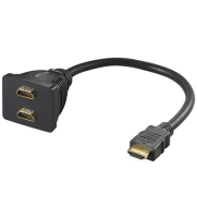 Goobay HDMI M / 2x HDMI F, SB HDMI kabel 0,2 m HDMI Type A (Standaard) 2 x HDMI Type A (Standard) Zwart