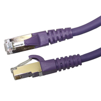 Videk Cat6a Booted LSZH 10g S/FTP RJ45 Patch Cable Purple 5Mtr