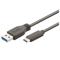 M-Cab 7001308 câble USB 1 m USB 3.2 Gen 1 (3.1 Gen 1) USB C USB A Noir