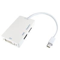 Cables Direct HDMINIDP-HDD04 video cable adapter Mini DisplayPort DisplayPort + DVI + HDMI White