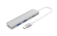 eSTUFF USB-C Slot-in Hub HDMI Silver USB 3.2 Gen 1 (3.1 Gen 1) Type-C 5000 Mbit/s Zilver