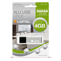 xlyne ALU USB flash drive 4 GB USB Type-A 2.0 Zwart, Zilver