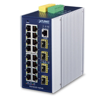 PLANET IGS-6325-16T4S hálózati kapcsoló Vezérelt L3 Gigabit Ethernet (10/100/1000) Kék, Szürke