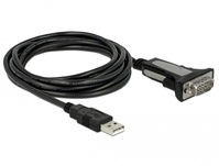 DeLOCK 66323 seriële kabel Zwart 4 m USB Type-A DB-9