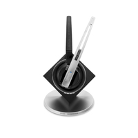 EPOS | SENNHEISER IMPACT DW Office USB ML - EU Headset Vezeték nélküli Fülre akasztható, Fejpánt, Nyakpánt Iroda/telefonos ügyfélközpont Fekete, Ezüst