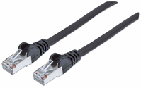 Intellinet Netzwerkkabel mit Cat6a-Stecker und Cat7-Rohkabel, S/FTP, 100% Kupfer, LS0H, 1 m, schwarz