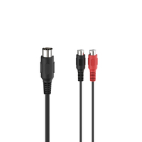Hama 00205189 cable de audio 0,1 m DIN (5-pin) 2 x RCA Negro, Rojo