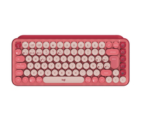 Logitech POP Keys Wireless Mechanical Keyboard With Emoji Keys klawiatura RF Wireless + Bluetooth QWERTY Hiszpański Bordowy, Różowy, Różowy