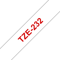 Brother TZE-232 Etiketten erstellendes Band Rot aud Weiss